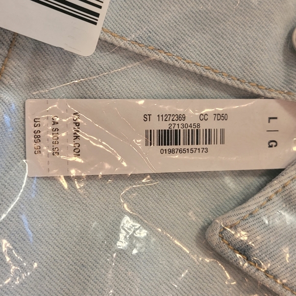 Nwt PINK BRAND Oversized LG Light Blue Denim Jacket Read Full Post.Limited Editi - Picture 7 of 8